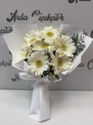 7'li Beyaz Gerbera Buketi